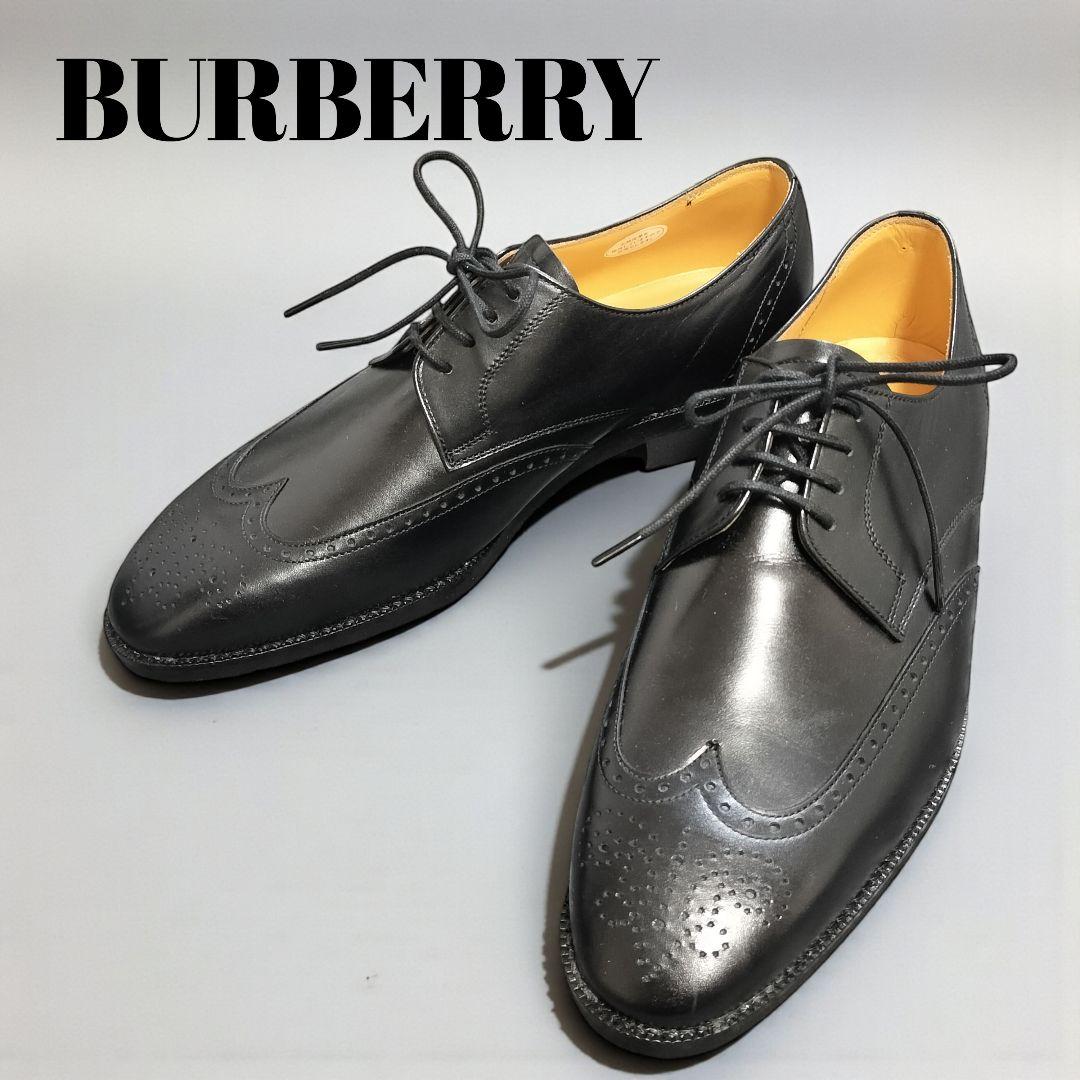 未使用✨BURBERRY ブラック シューズ　ウイングチップ ビジネス 箱付