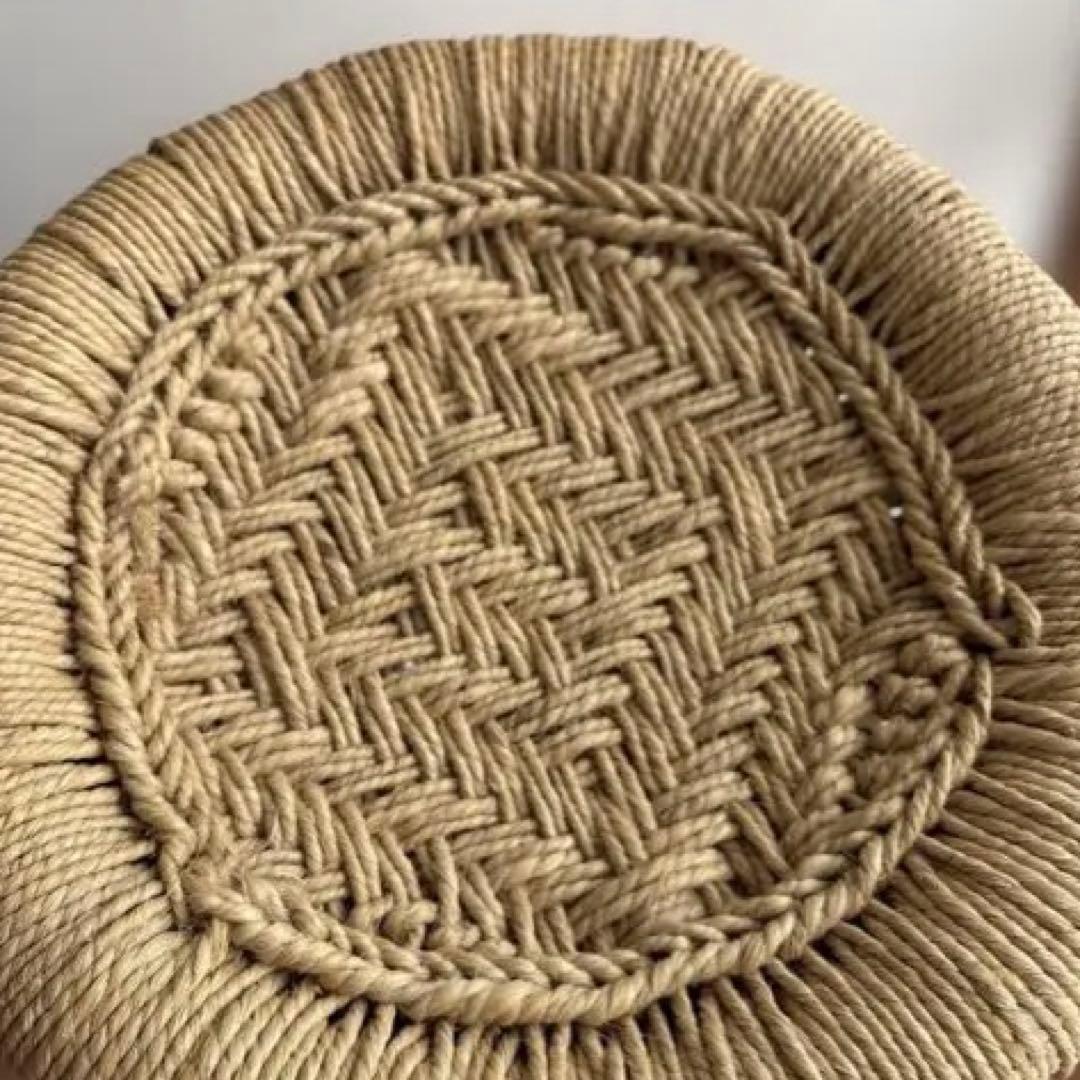 インド　スツール　椅子　2個セット　天然素材　グランピエ　カゴ　India 葛