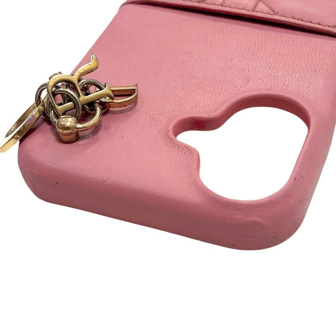 クリスチャンディオール iPhone16 スマホケース カナージュ ピンク ロゴ