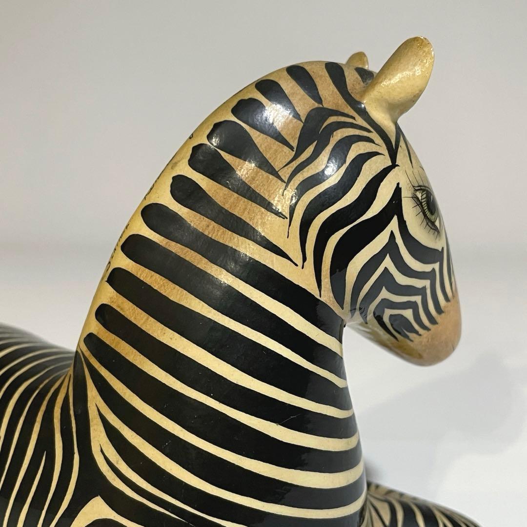 ヴィンテージ メキシコ トナラ 張子のシマウマ ゼブラ フォークアート