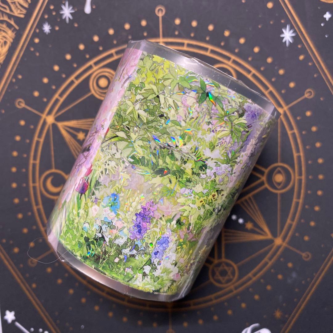 【G1】海外 10m巻　貝殻光マスキングテープ　お花系/動物系/装飾系/背景系