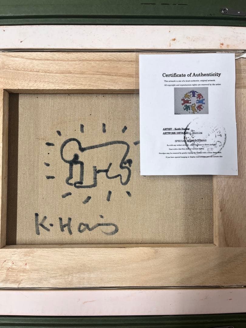 キース ヘリング 油彩画 手描き 作者サイン 貴重
