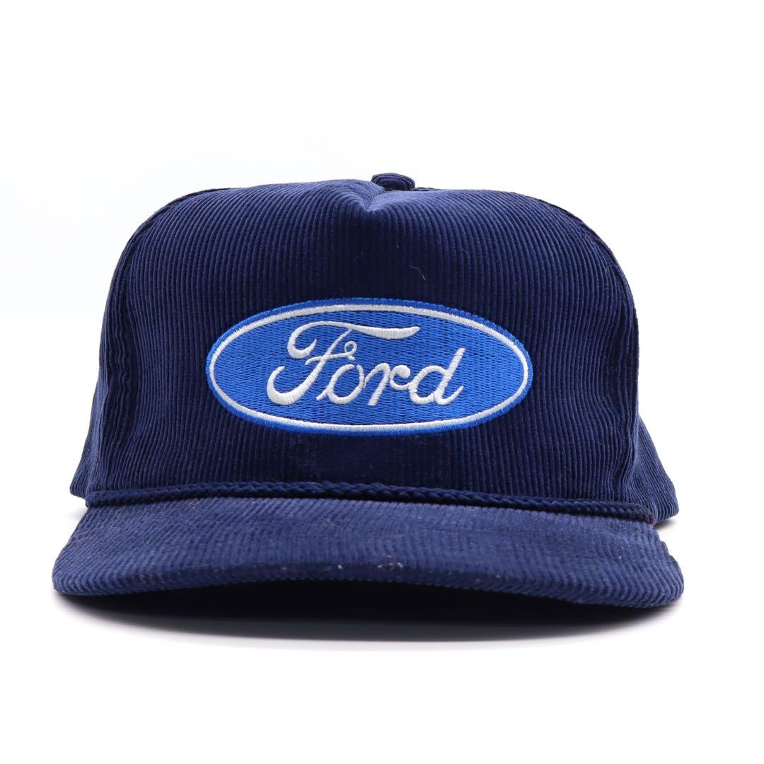 90s Ford フォード ビンテージ コーデュロイ キャップ 刺繍 ロープ付