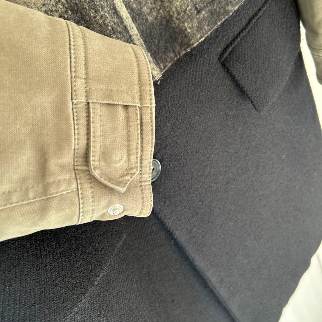 NEIL BARRETT ニールバレットコート　カーキ×ブラック　サイズ44