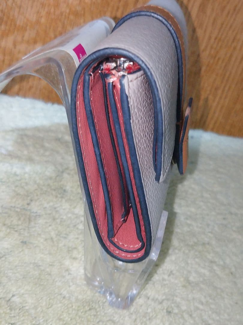 【良品】ロエベ 財布 アナグラム スモール バーティカル レザー 三つ折り財布