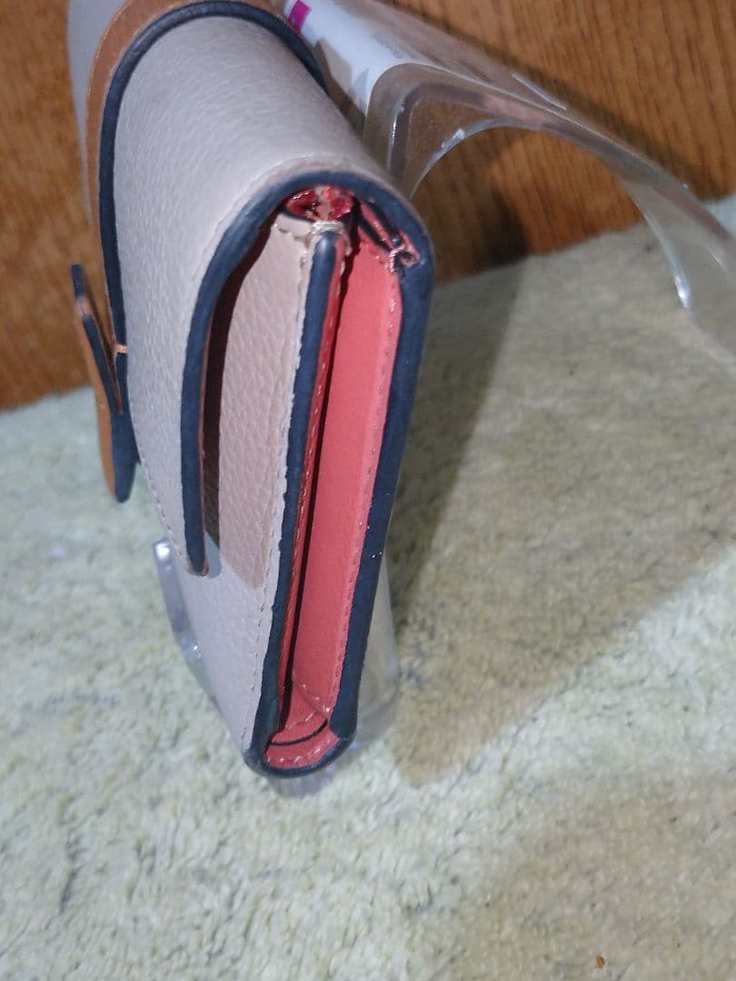 【良品】ロエベ 財布 アナグラム スモール バーティカル レザー 三つ折り財布