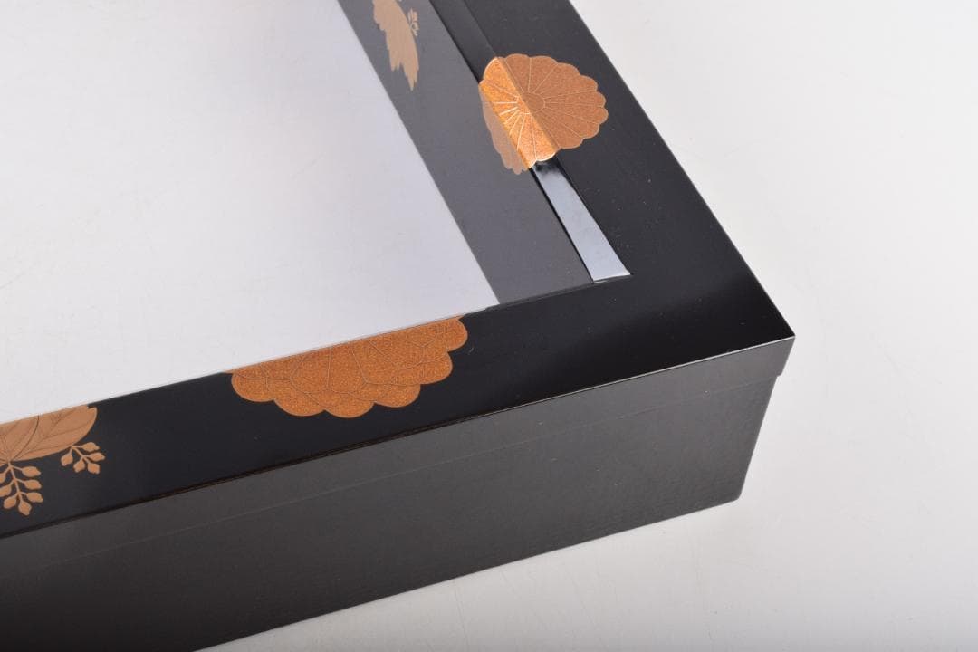 茶道具　加賀蒔絵師　細川司光作　高台寺蒔絵　炉縁　共箱　V　8427A