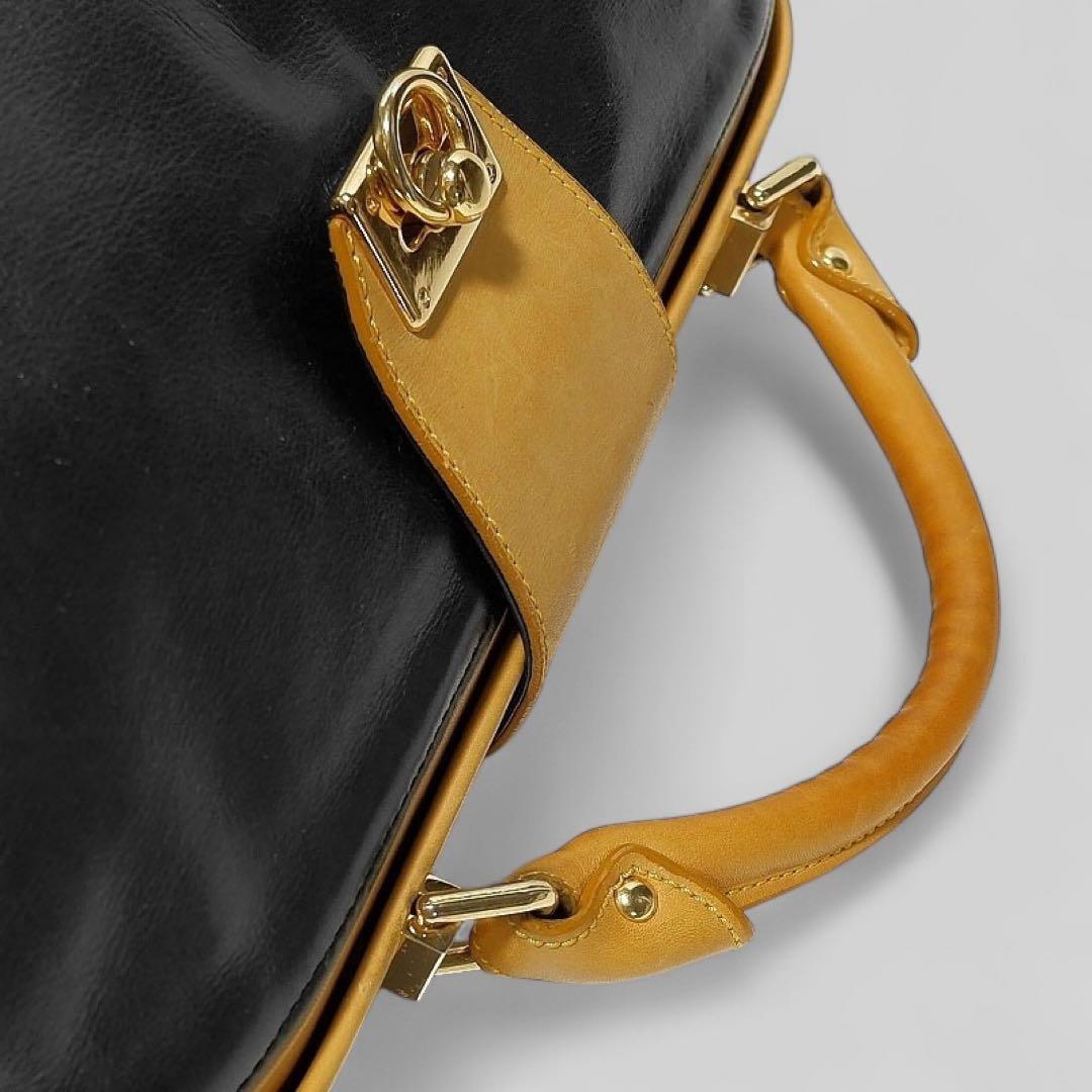 美品★KITAMURA★2wayハンドバッグ★ショルダーバッグ★黒★メタルロック