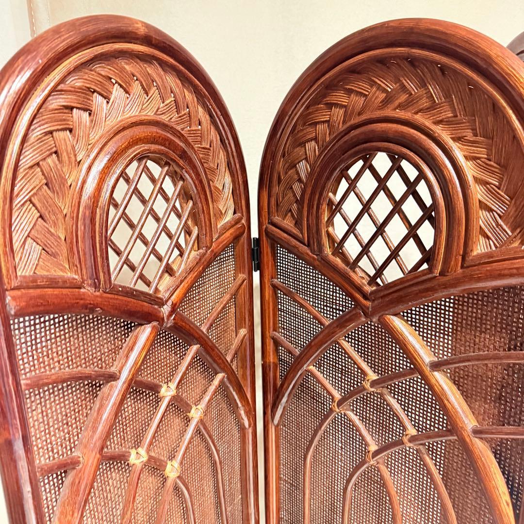 ラタン スクリーン 間仕切り パーテーション 5連