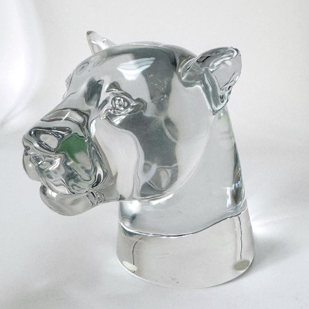 【バカラ】動物 パンサー 置物 インテリア★美品★金運