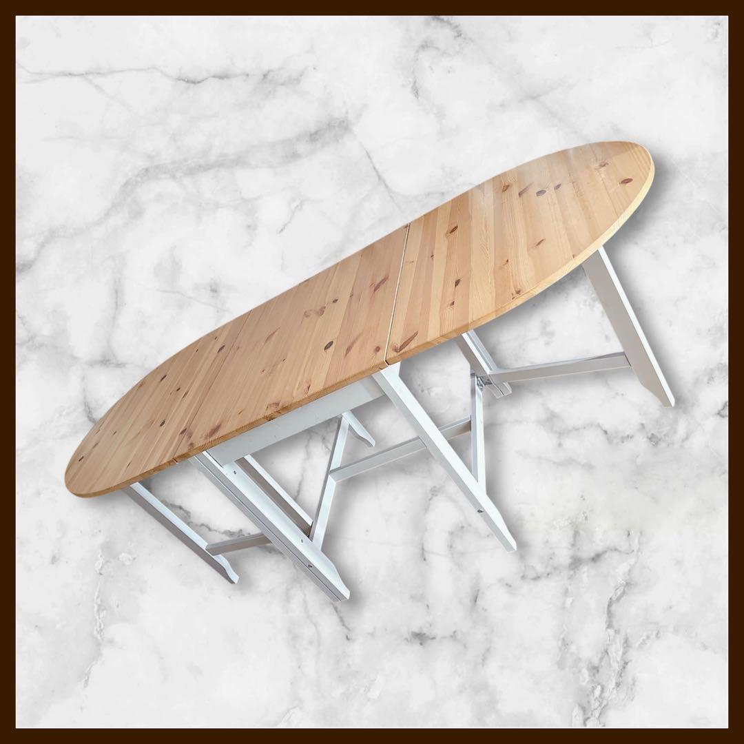 くめこ様リクエスト品】IKEA GAMLEBY ゲートレッグテーブル 伸縮式