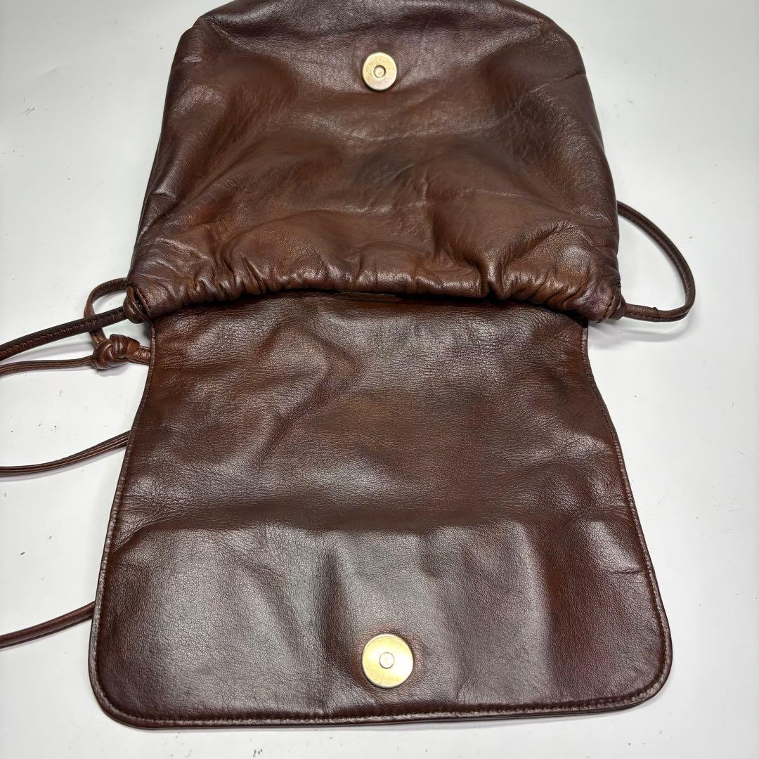 美品　ロエベ ナッパレザー ビンテージショルダーバッグ アナグラム　ブラウン