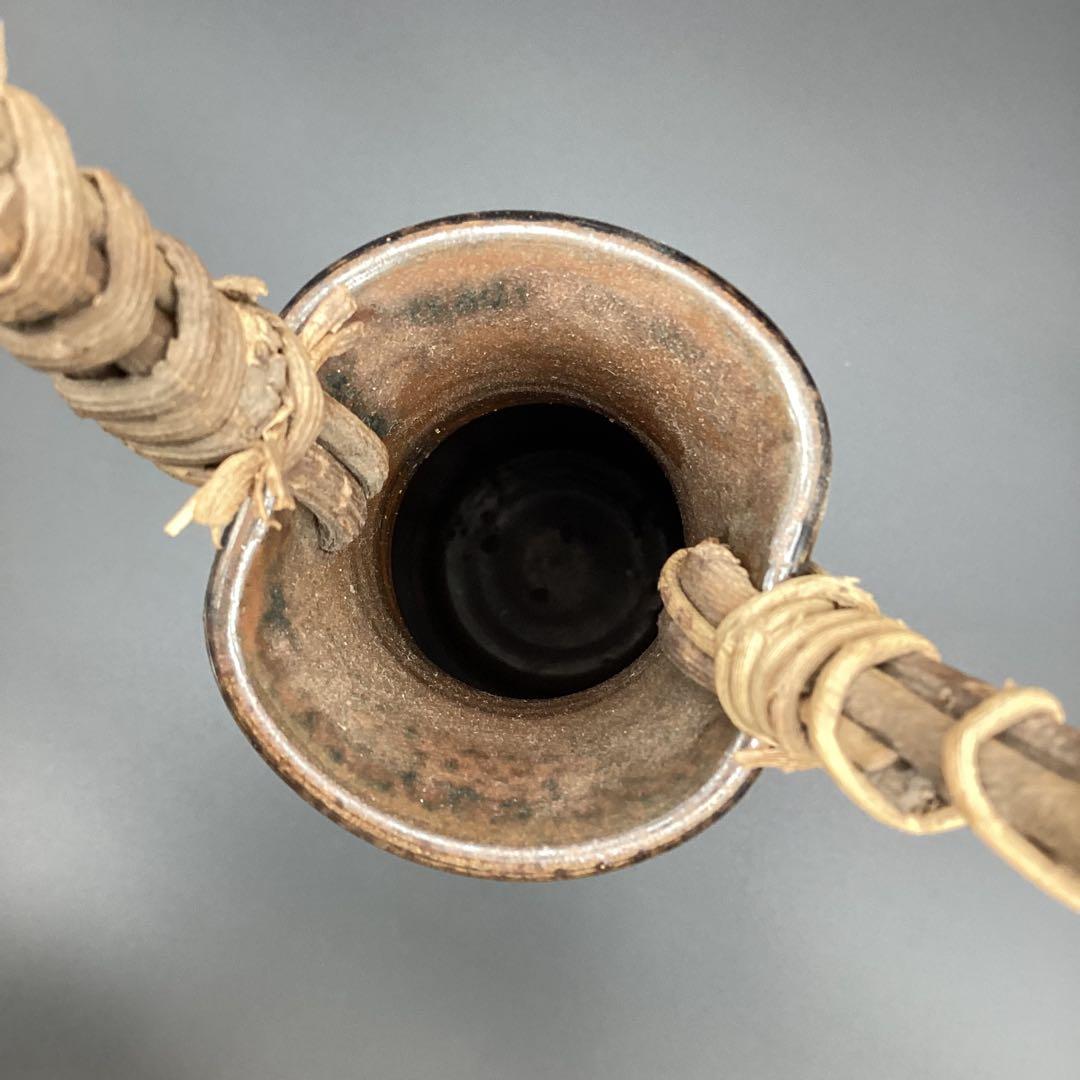 小石原焼　花入れ　つる手花入　箱無し