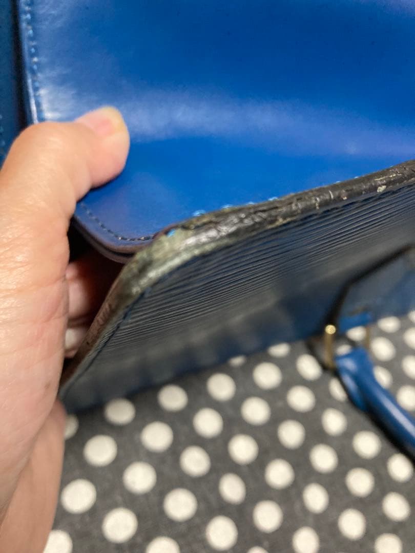 【LOUIS VUITTON】ハンドバッグ　サック トリアングル　エピ　ブルー