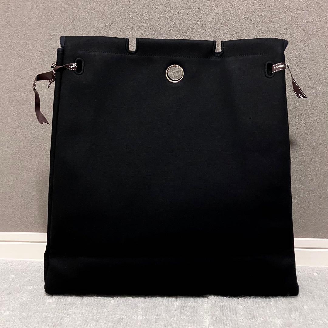 エルメス［エールバッグ］MM用　替えバッグ　ブラック　キャンバス　シルバー金具