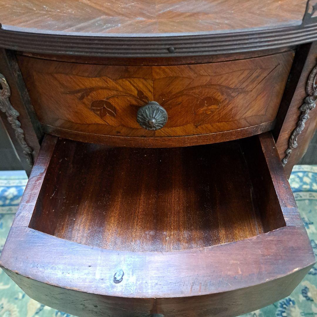 アンティークマリネール調 陶板象嵌 サイドテーブル コンソール 飾り棚 猫脚