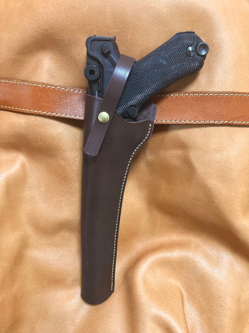 ルガーP08 8インチ用左利きレザーホルスター No.673