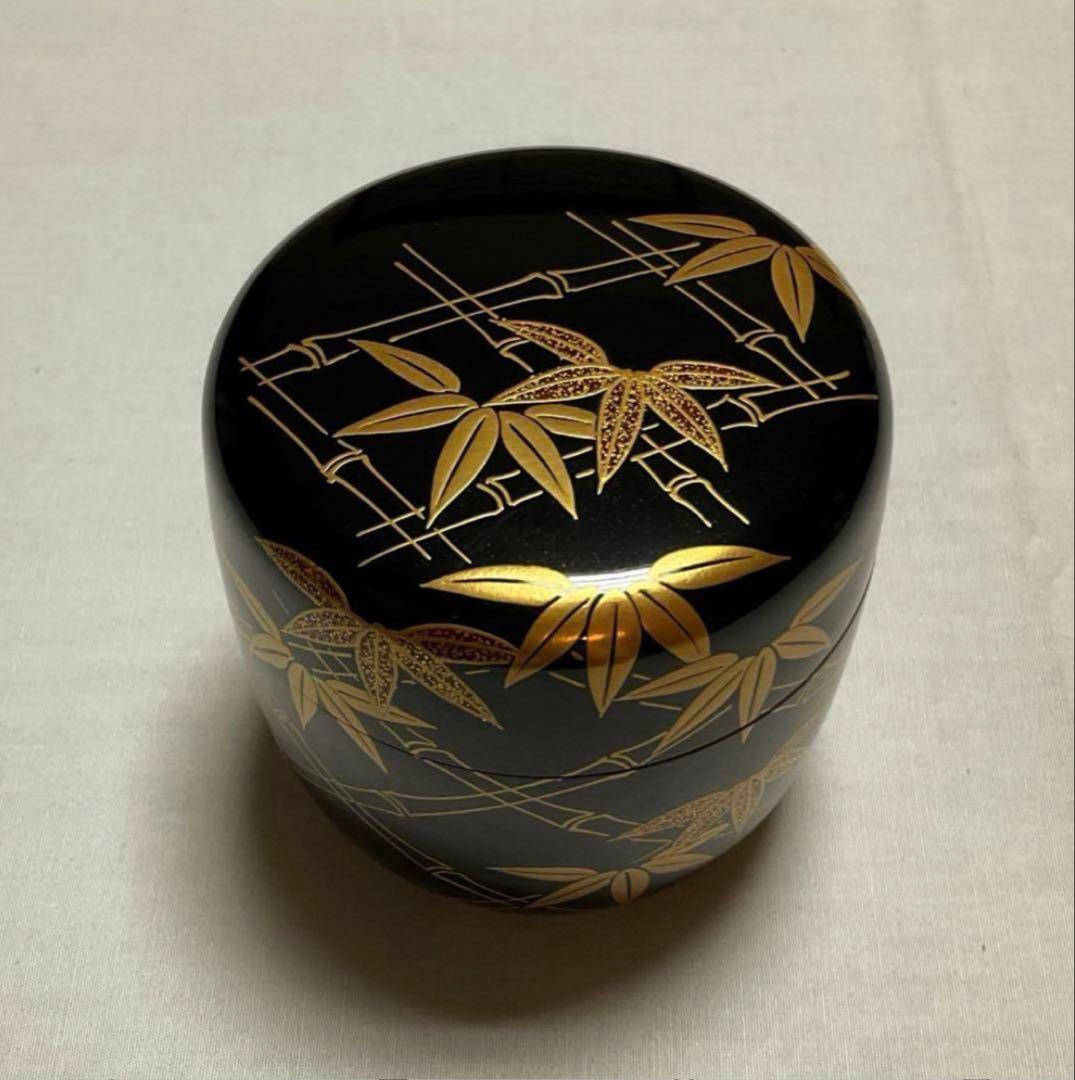 大棗 西條一斎 金蒔絵 竹 薄茶器 茶道具 お茶【未使用】