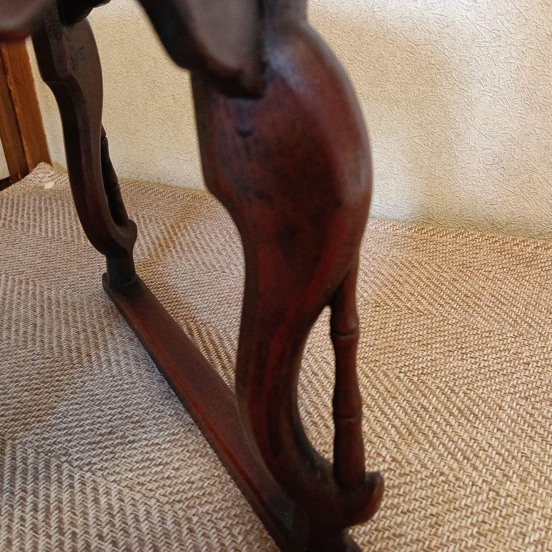 骨董 李朝 ソバン 李朝 お膳　花形 虎脚 机　花台 木製 飾り台