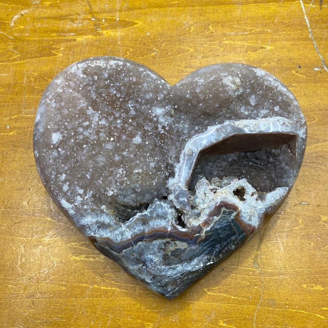 ハート型アメジスト 天然石 直径約25cm 3.5kg