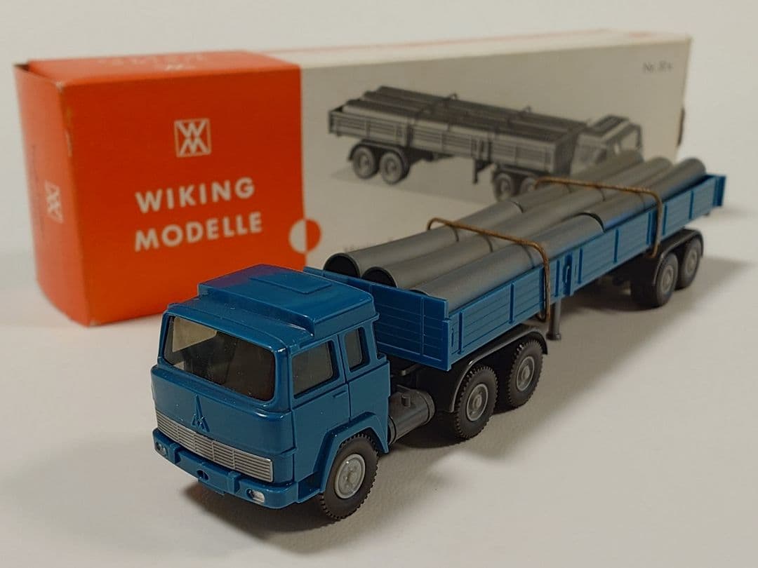 ミニカー WIKING Magirus Truck-Trailer with pipes
