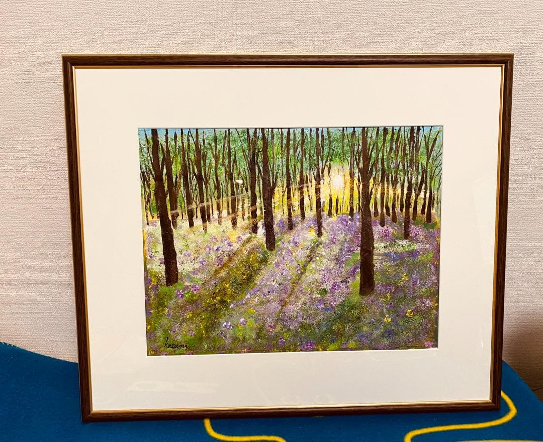 絵画「曙光」アクリル絵/新品額縁/F6号