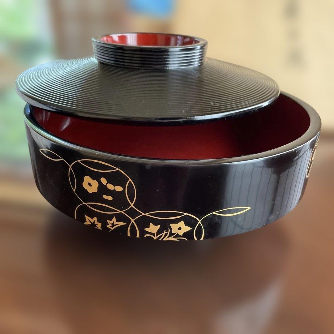 漆器 菓子器 直径約20cm 平安　像彦　九代西村彦兵衛