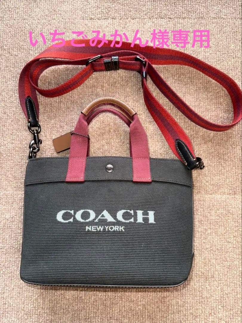 COACH ショルダーバッグ ブラック/バーガンディ