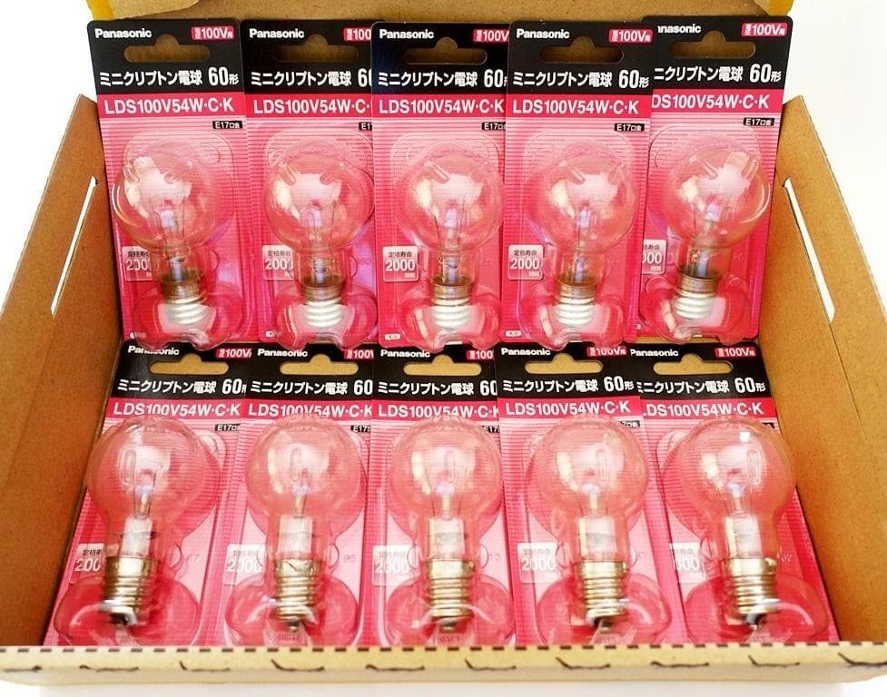 新品 パナソニック ミニクリプトン電球 LDS100V54W-C-K 10個