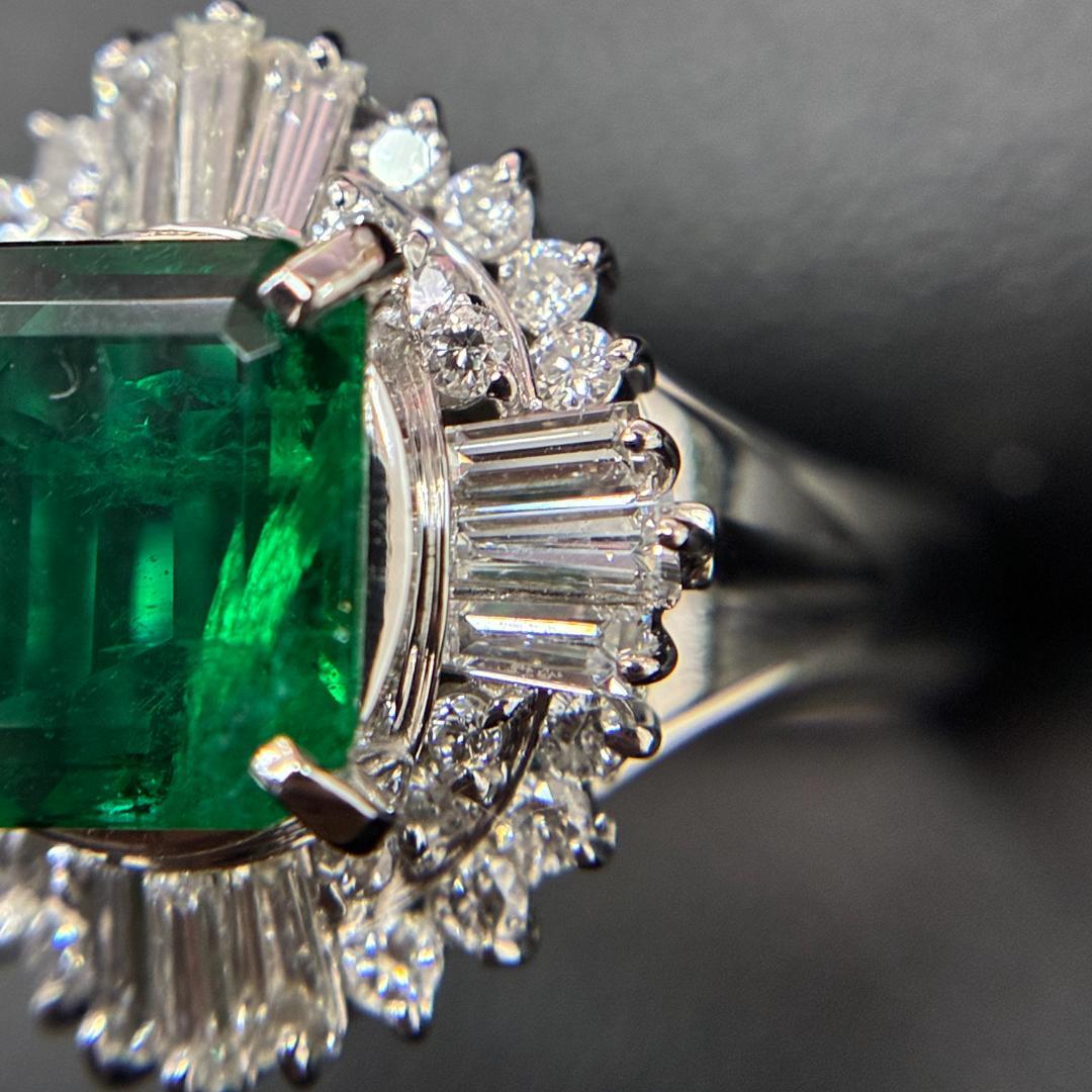 Pt900 エメラルド1.74ct ダイヤ リング 鑑別書付 #11