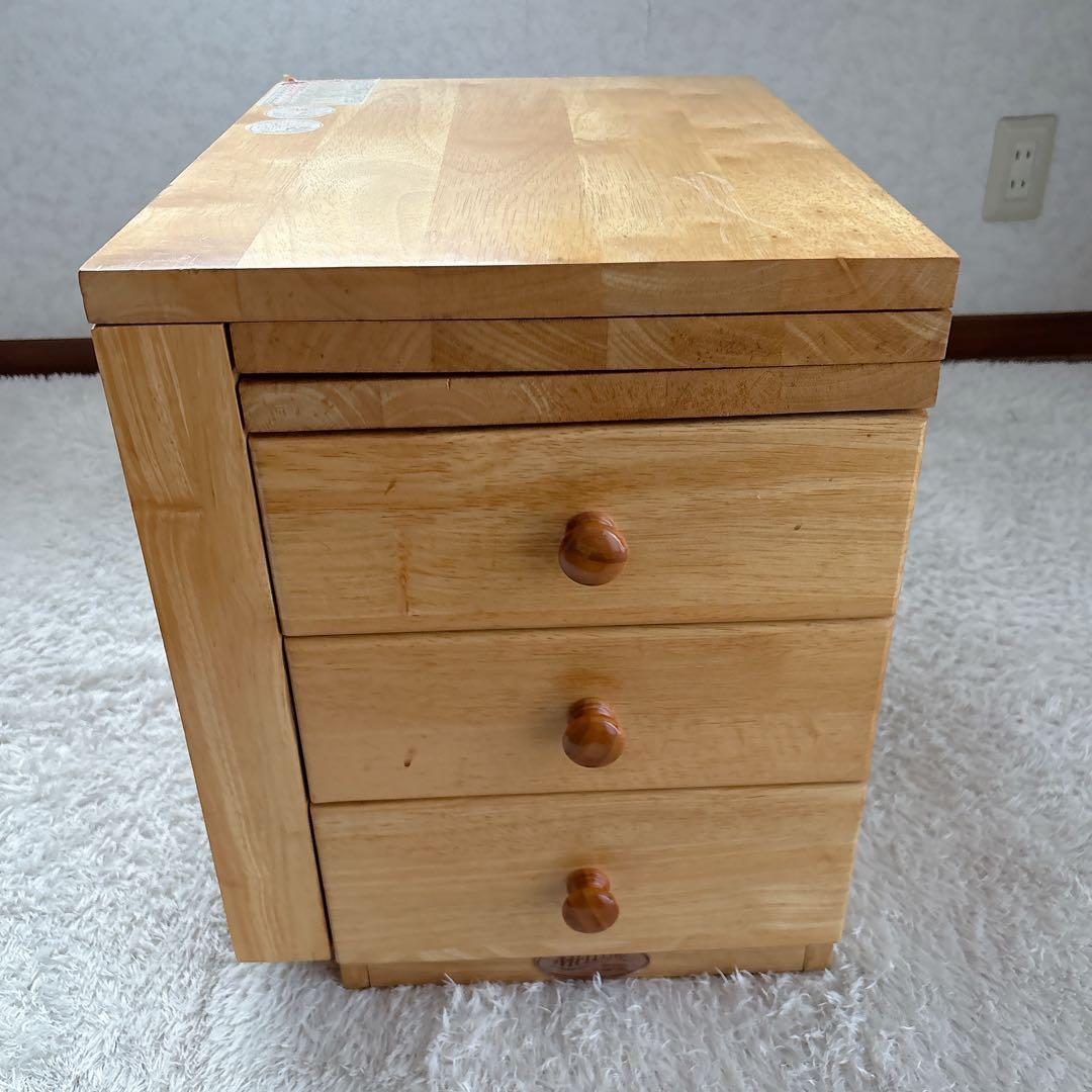 折り畳み】文机　机　座卓　作業台　花台　木製　ナチュラル 引き出し付き