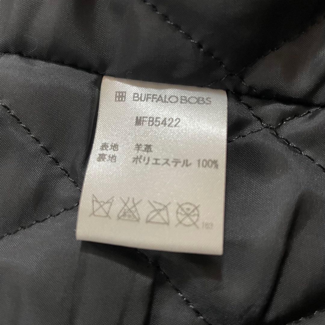 【BUFFALOBOBS】ブラックレザー シングルライダース　羊革　サイズ3