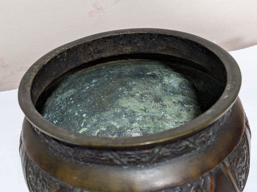 ♦江戸時代 三ツ足 香炉 火入 銅器 銅製 真鍮 コレクション骨董品アンティーク