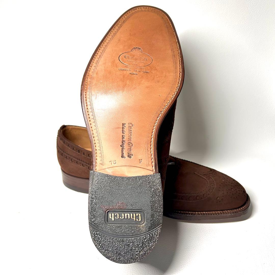 【デッドストック】チャーチ スエードウイングチップ バックUK7 1/2