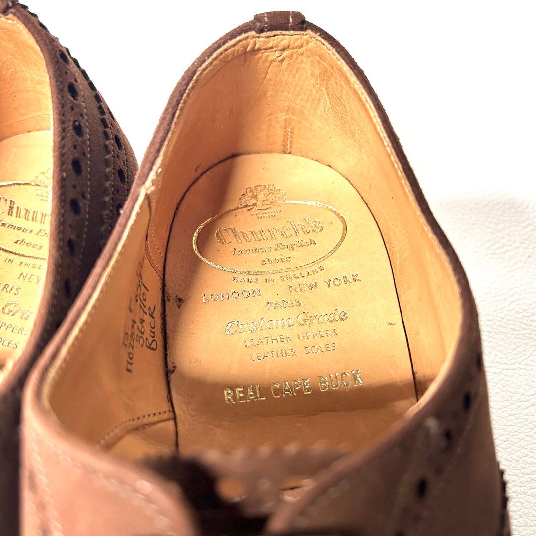 【デッドストック】チャーチ スエードウイングチップ バックUK7 1/2