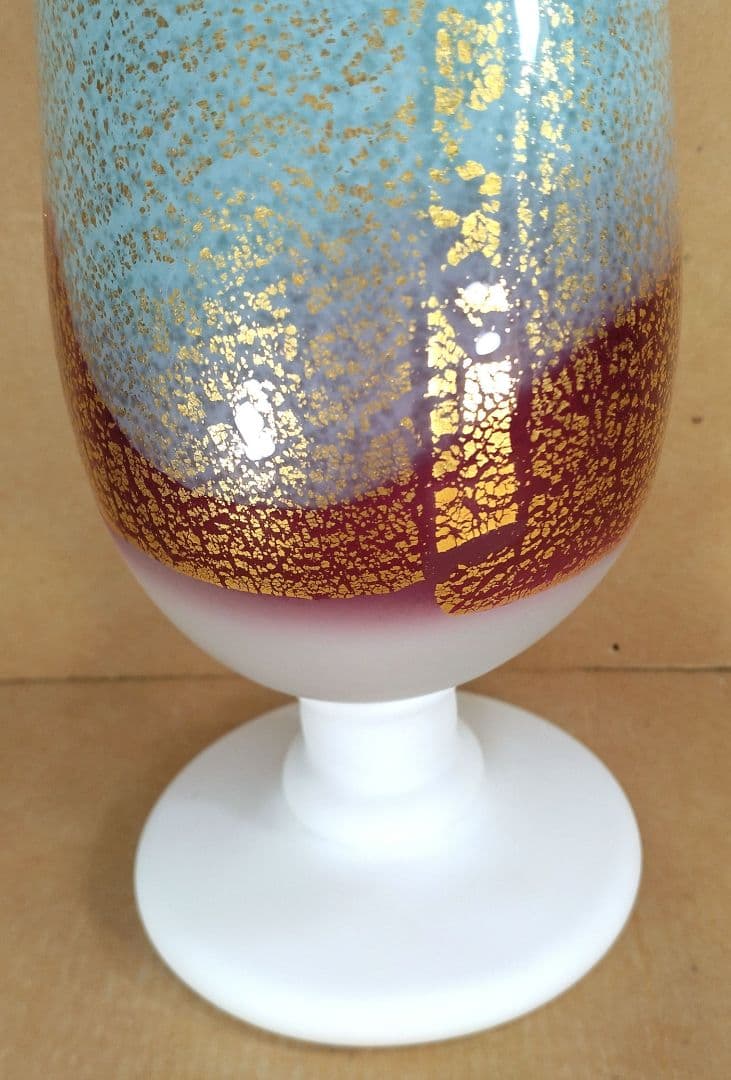 【本物保証】藤田喬平 手吹 ヴェニス三彩 共箱 毎日オークション出品現物 35㎝