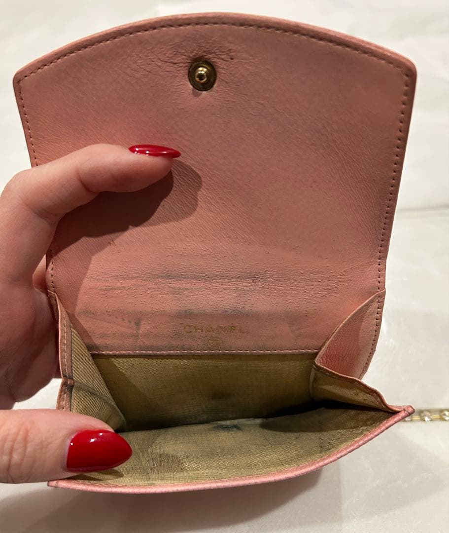 ⭐︎シャネル CHANEL 財布 二つ折りピンク キャビア ココマーク