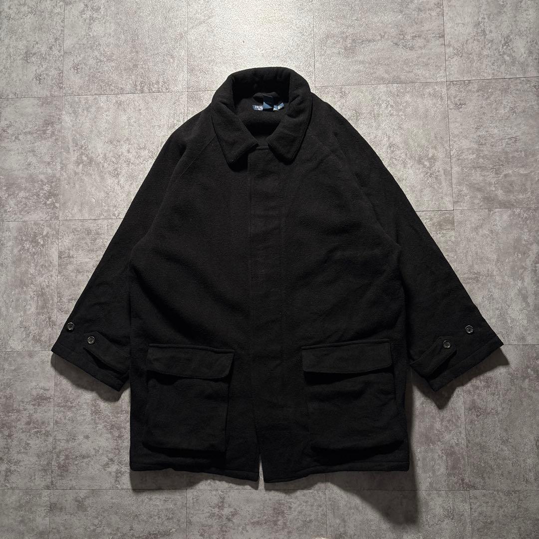 90s ラルフローレン　ウールコート　ブラック　ヴィンテージ　ビンテージ　L