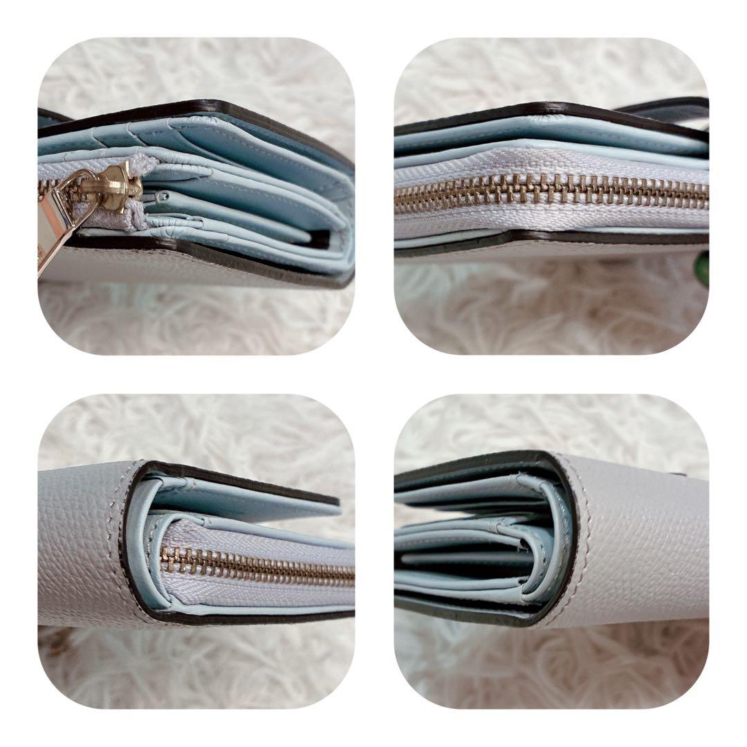 【美品】russet レザーベルトハーフウォレット　二つ折り財布　グレー