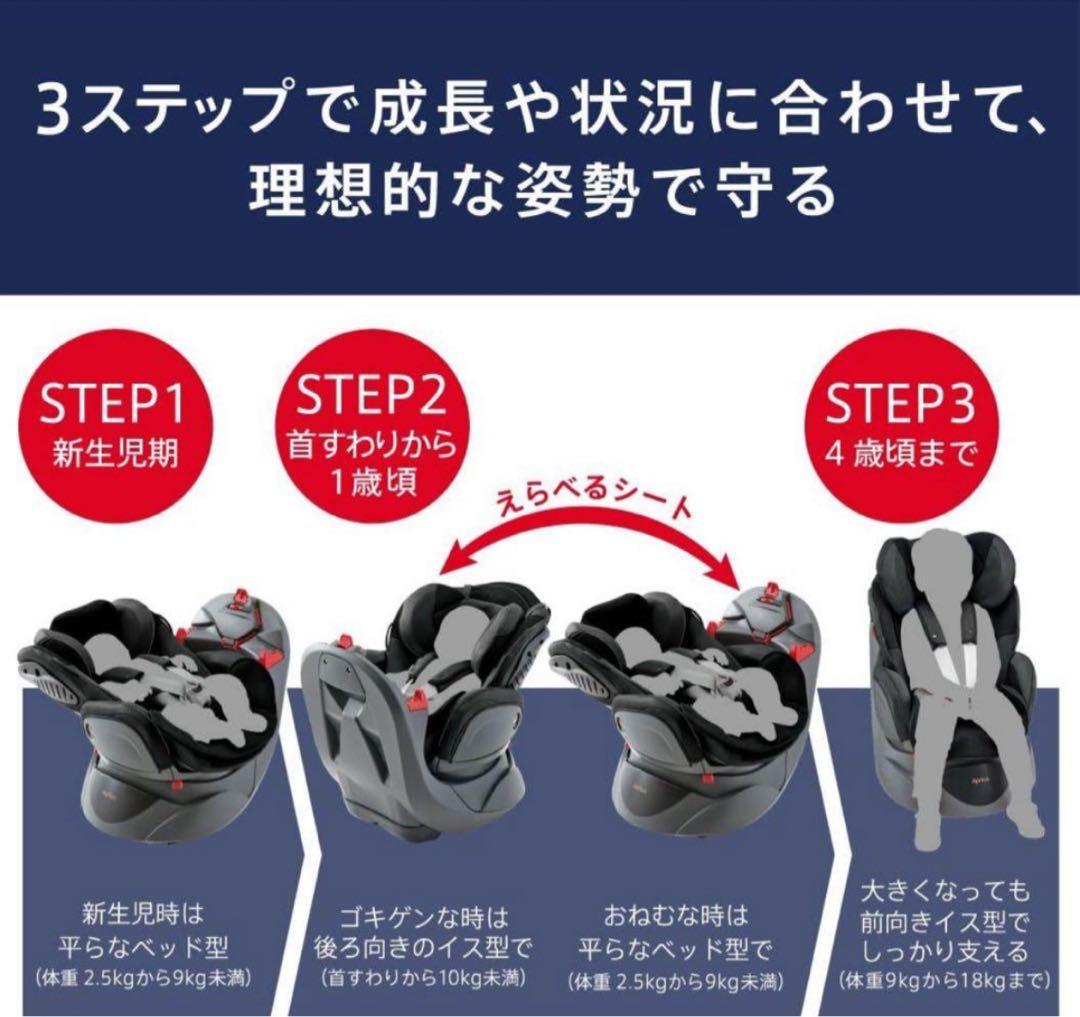 ✨美品✨Aprica ディアターンプラス AB チャイルドシート グレー 新生児