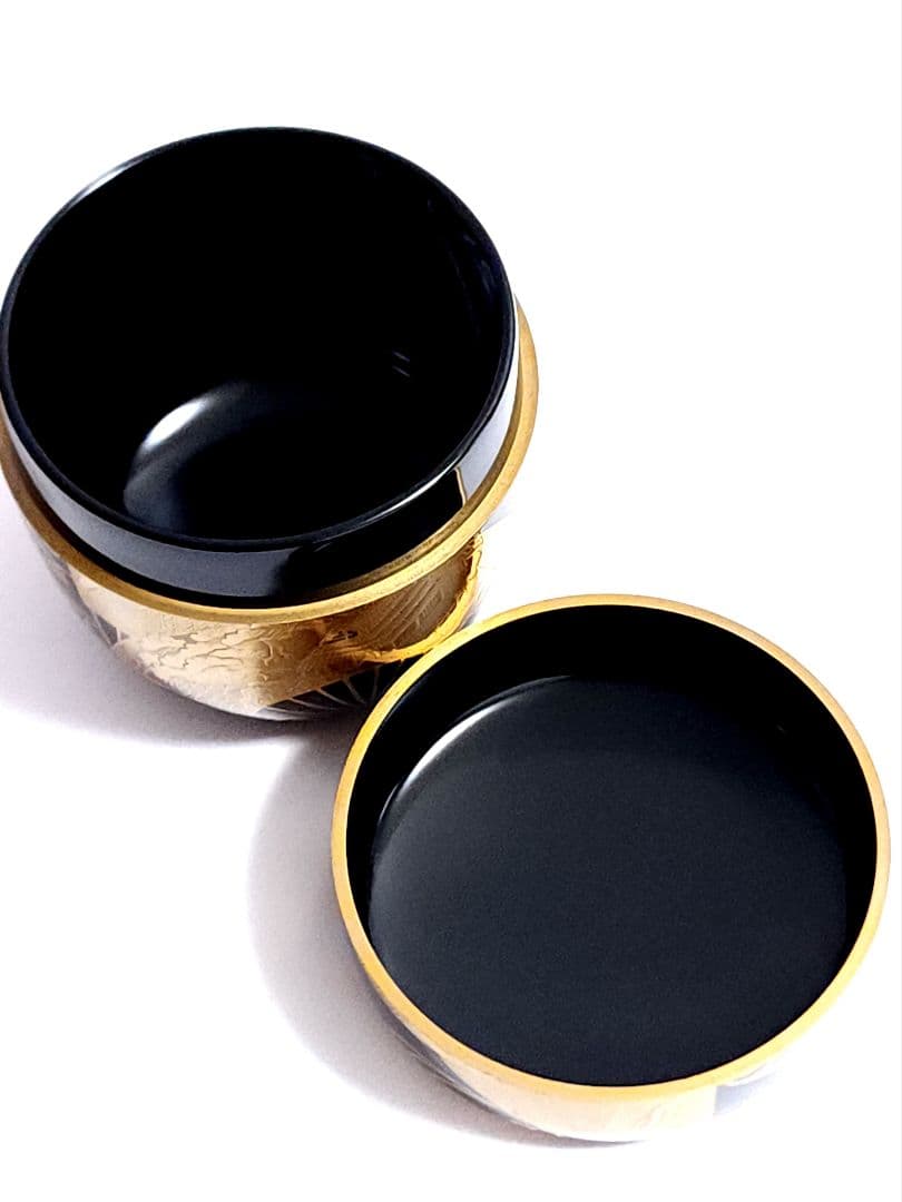 加賀蒔絵 大井好雲斎 扇面流蒔絵 黒大棗 共箱 栞付き 茶道具