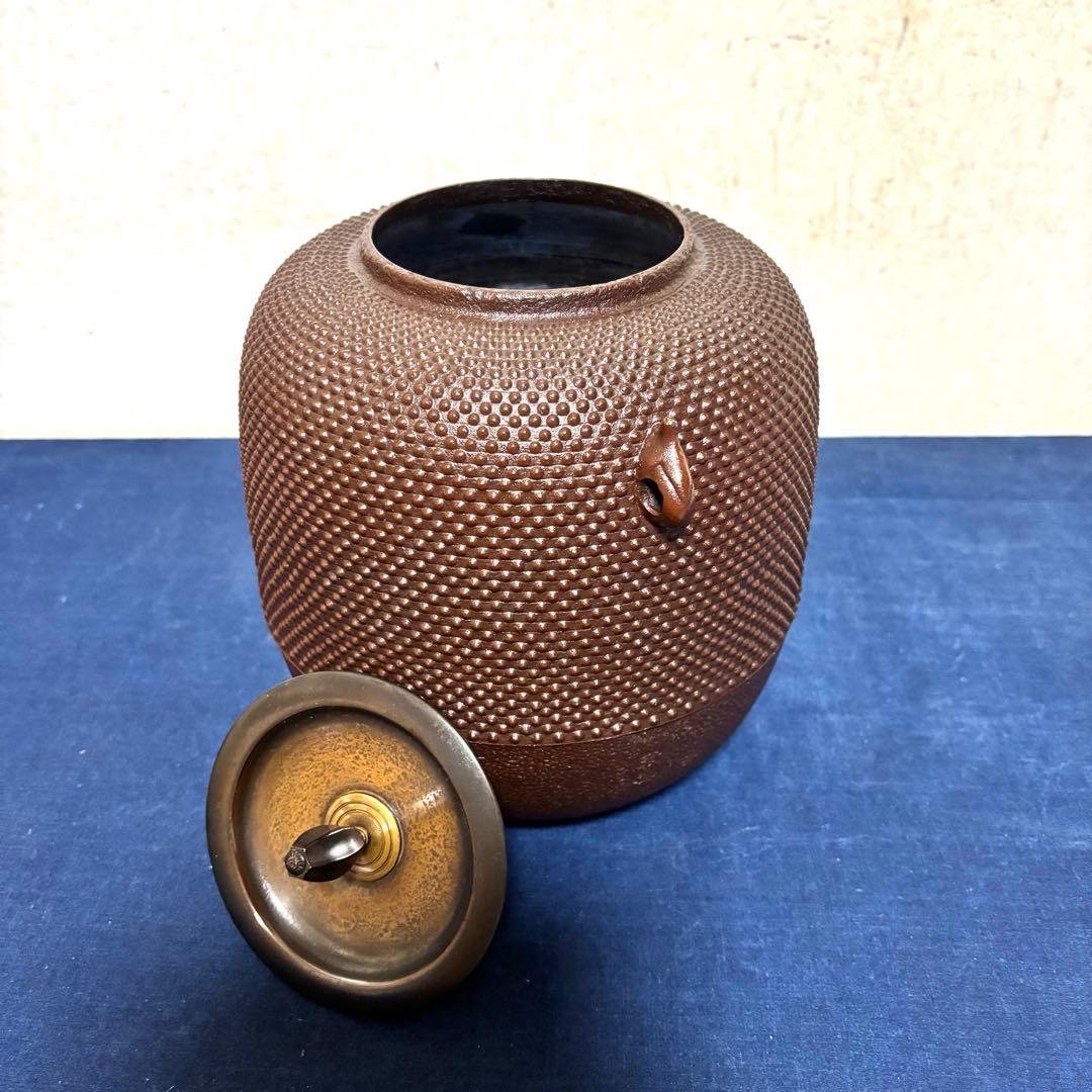人間国宝敬典/焼色面取風炉/茶釜/風炉/電熱器/電熱器/敷板/底瓦/香入/茶道具