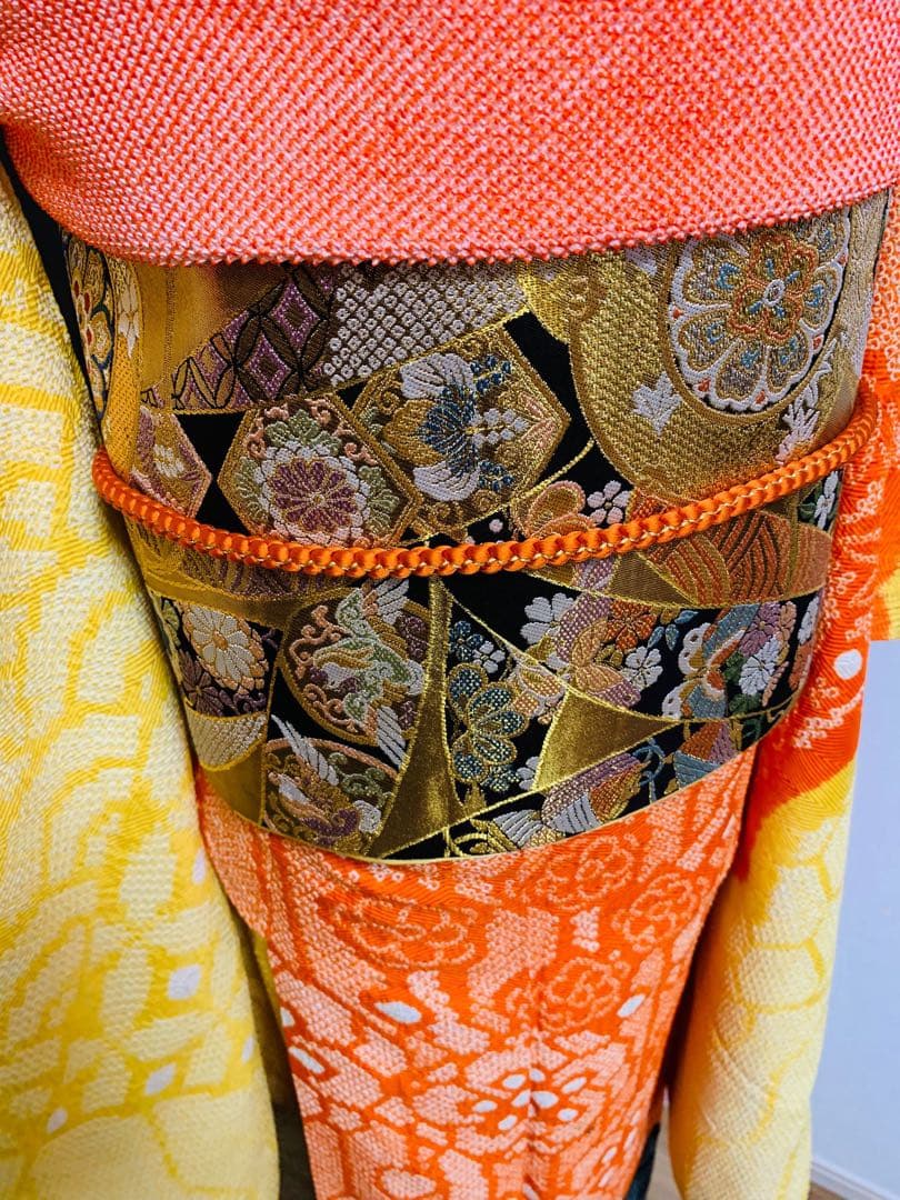 振袖 オレンジと黄色　フルセット❗️大特価セール！