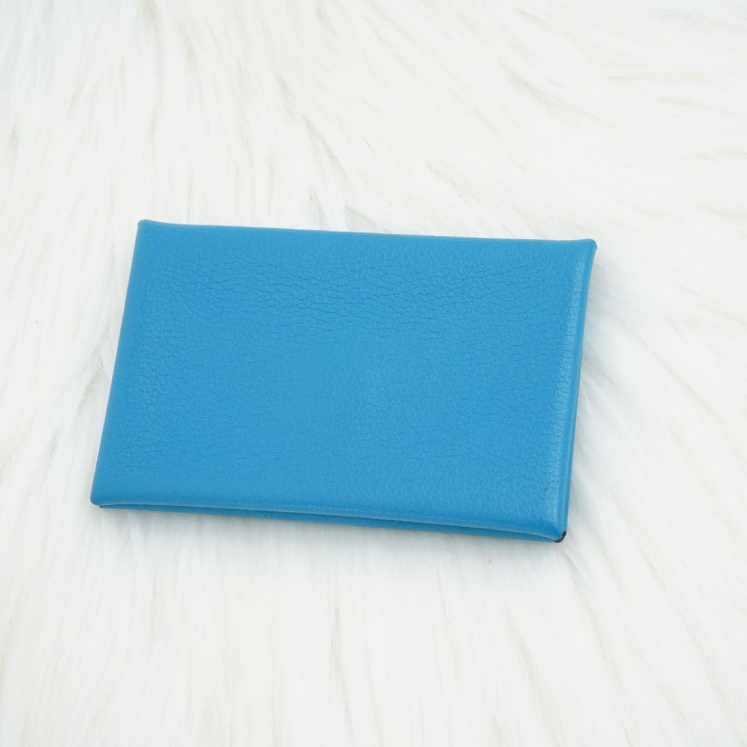 未使用品　HERMES エルメス　小銭入れ　ケース　ガルヴィ　ブルージーン