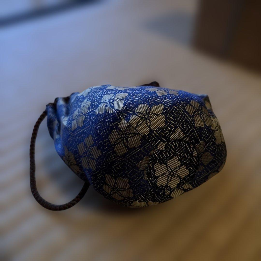 値下げ！茶道具　－　茶入　大名物 唐物 利休丸壺写茶入 仕覆　藤種緞子