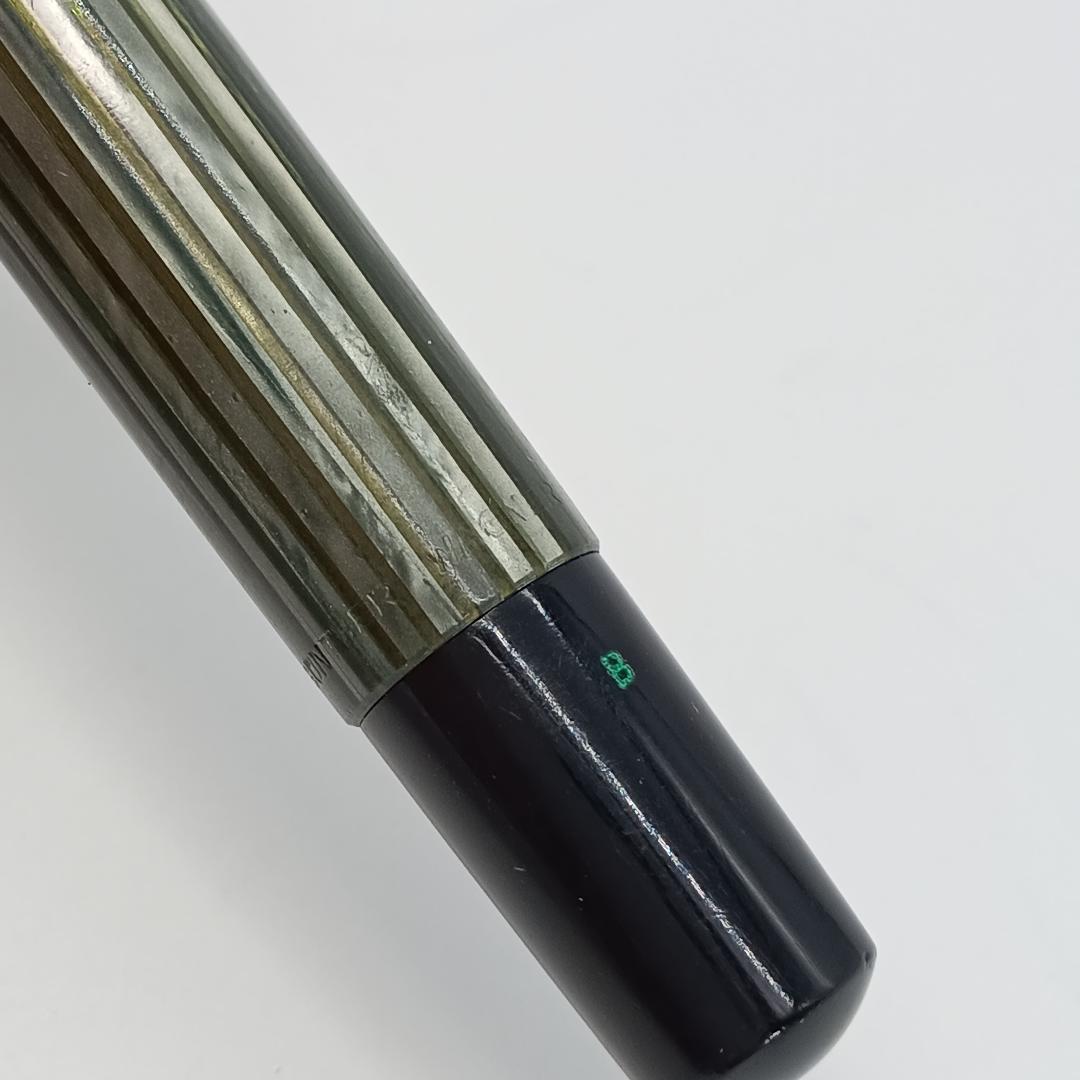 ペリカン pelican 万年筆 585 14KARAT 緑縞 ゴールド 14金