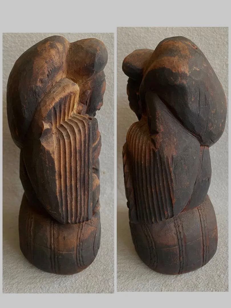 【レトロ】木彫り／恵比寿・大黒天の置物