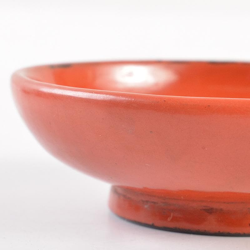 古民具　根来塗　時代根来　朱塗　酒盃　五客　時代合わせ箱　D　R7545