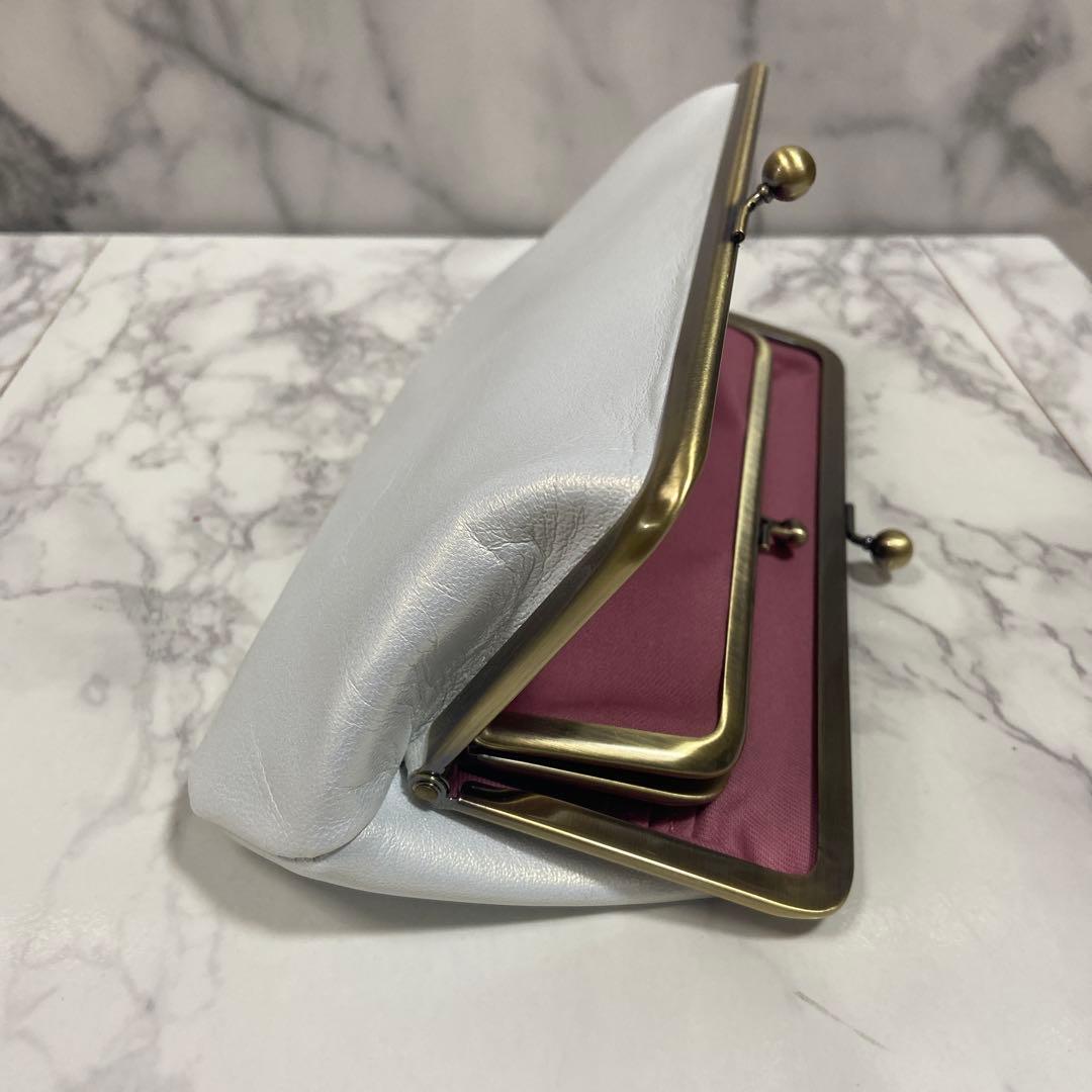 花花ハンドメイド　本革親子がま口長財布2点