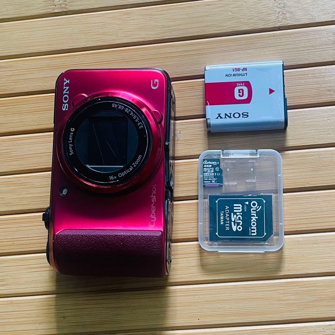 SONY Cyber Shot デジカメ DSC-HX10V レッド 動作品